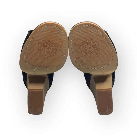 Vince Camuto 𖦹 Bevina Perforated Leather Cut Out Peep Toe Booties 𖦹 Black 8.5M - Picture 11 of 16